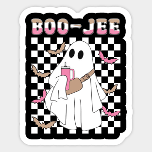 Spooky Season Cute Ghost Halloween Costume Boujee Boo-Jee Sticker